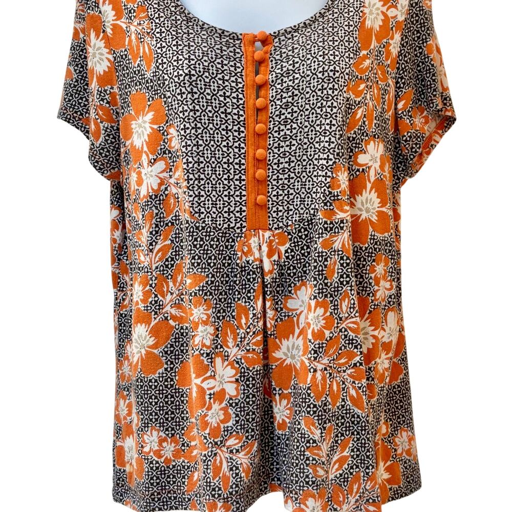 Boho Bib Front Tunic Top Fall Colors size 14/16
